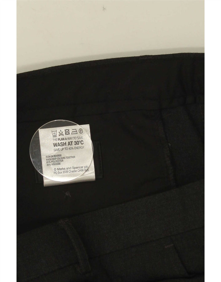 Marks & Spencer Pantalón de traje con pinzas para hombre W34 L31 Poliéster gris