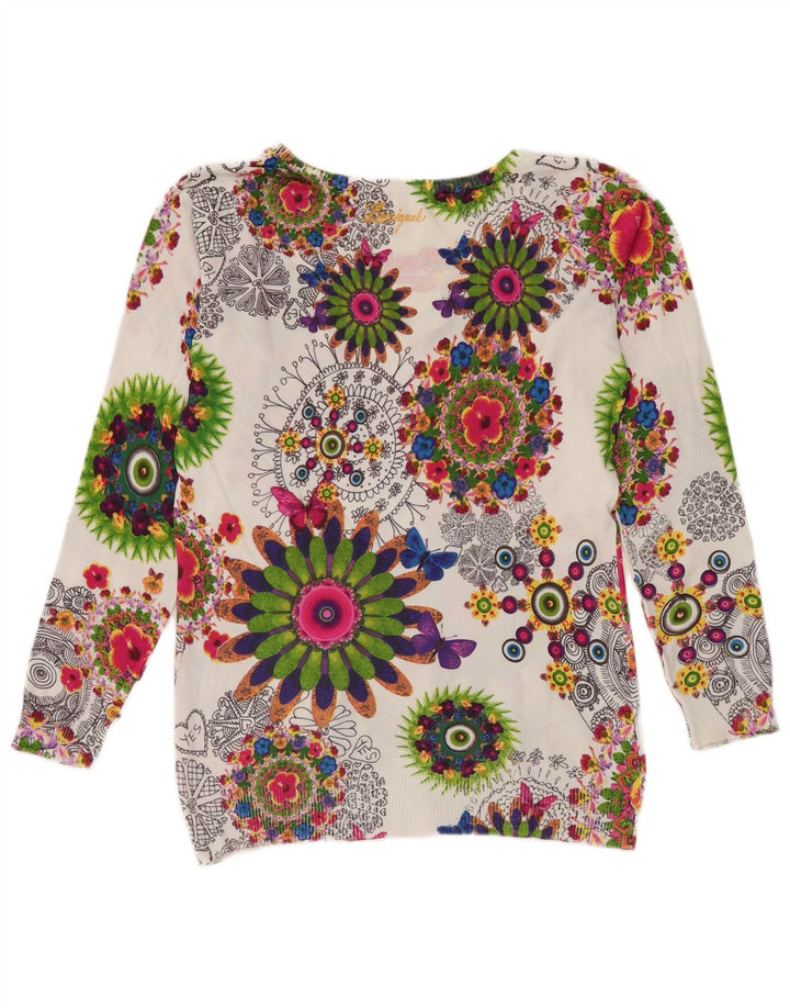 Desigual - Jersey con cuello en V para mujer, talla M, multicolor floral