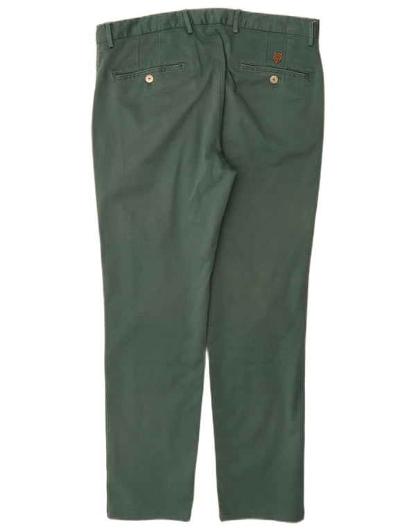 Massimo Dutti Pantalón Chino Slim Fit para Hombre EU 42 Large W32 L30 Verde Algodón