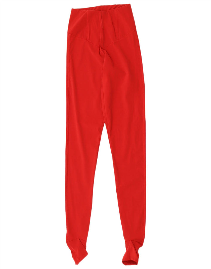 Zara Mujer Leggings Estribos Reino Unido 8 Pequeño Rojo