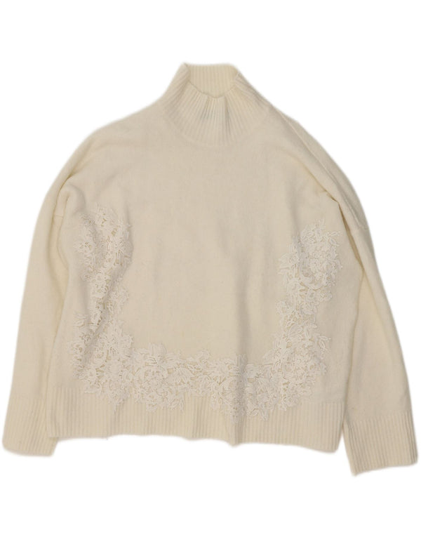 Marks & Spencer Jersey con Cuello Alto para Mujer UK 40 XL Beige Floral