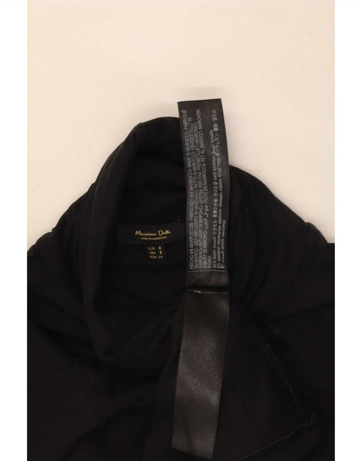 Massimo Dutti Top Mujer Manga Larga UK 8 Small Lyocell Negro