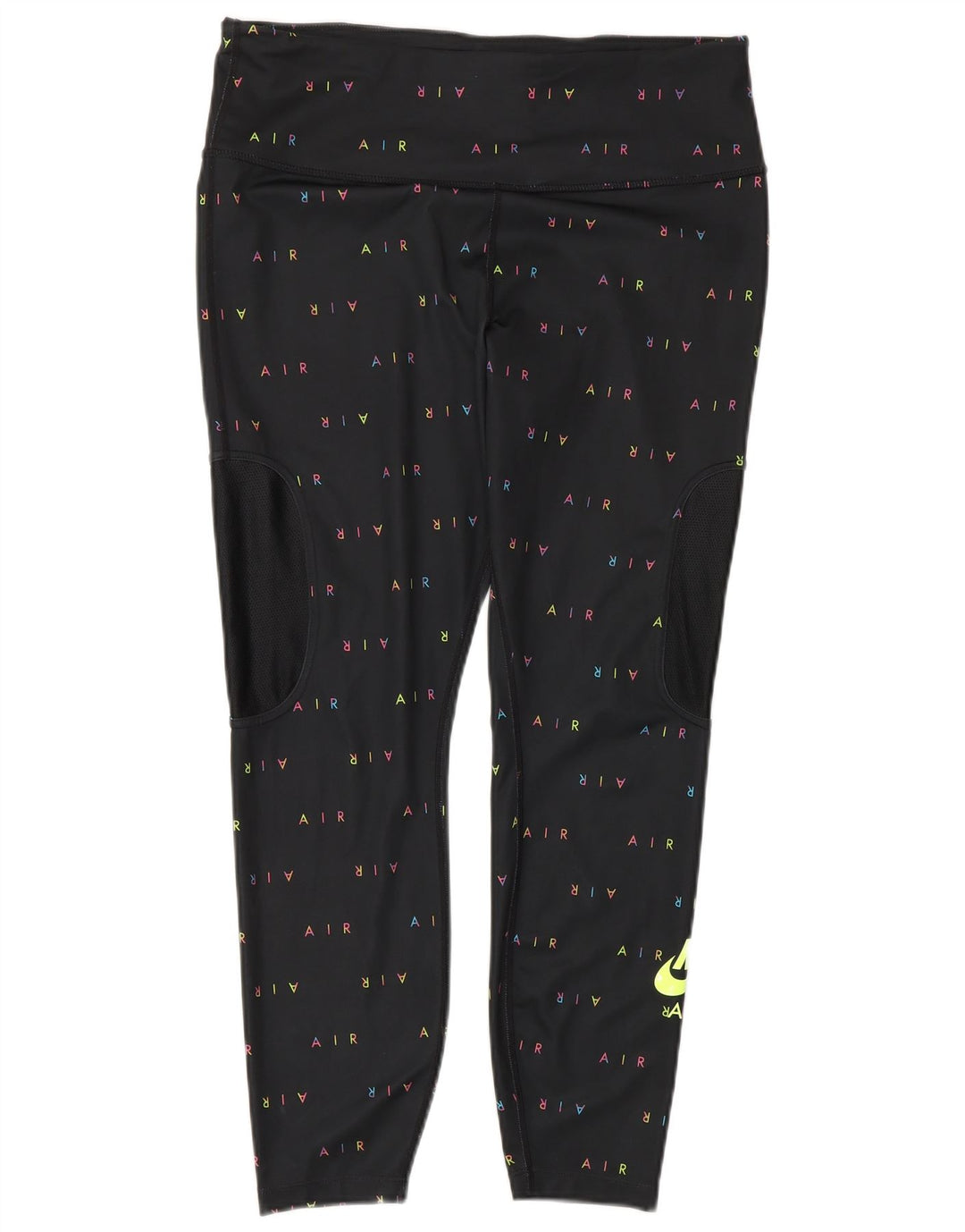 NIKE Leggings Dri Fit Crop Graphic para Mujer UK 40 Grande Negro