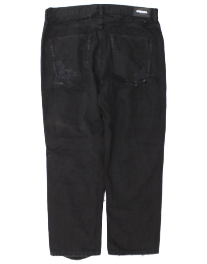 Diesel Mujer Aryel Vaqueros Rectos Regulares Desgastados W29 L25 Negro Clásico