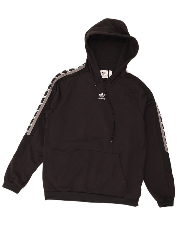Adidas Hombre Sudadera Con Capucha Gráfica Jersey Mediano Negro Colorblock Poliéster