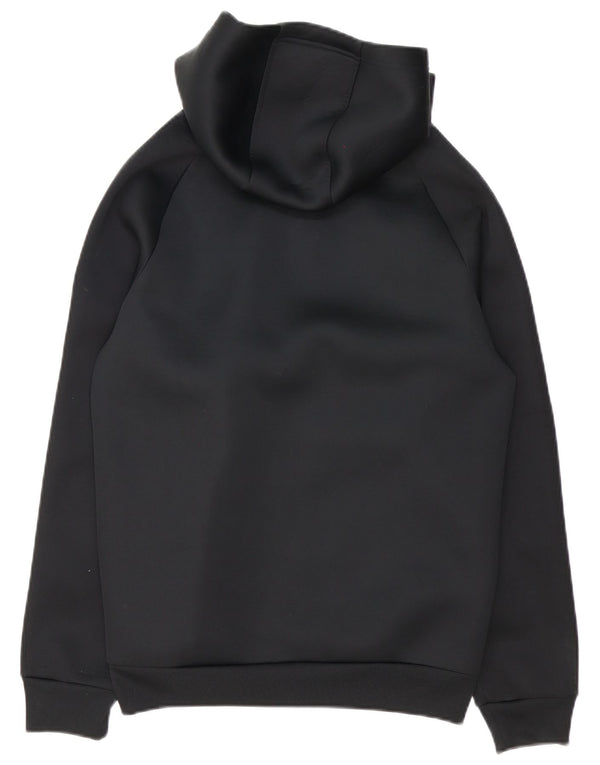 Adidas Hombre Graphic Zip Sudadera Con Capucha Suéter Pequeño Negro Colorblock Poliéster
