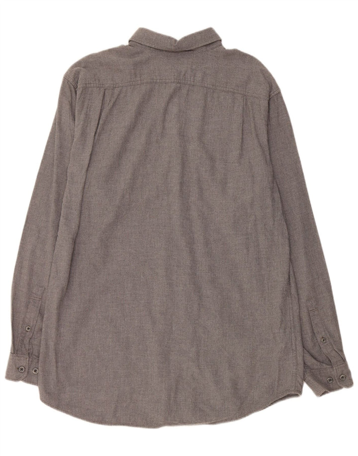 EDDIE BAUER Camisa de franela alta de corte clásico para hombre Algodón gris grande