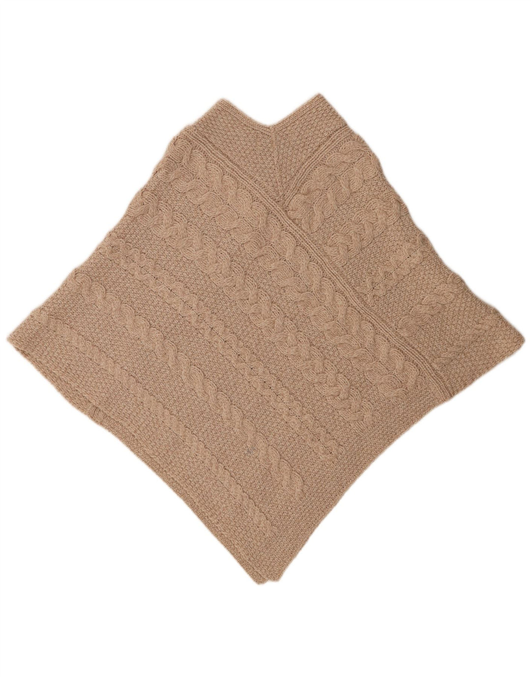 Aran Crafts Jersey Poncho de Gran tamaño para Mujer UK 10 Small Beige Lana Merino