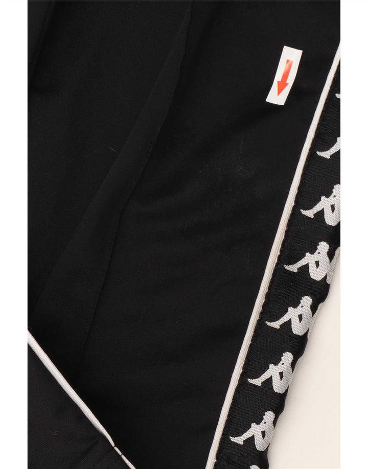 Kappa Pantalones de chándal con gráfico para niños 7-8 años Negro Poliéster