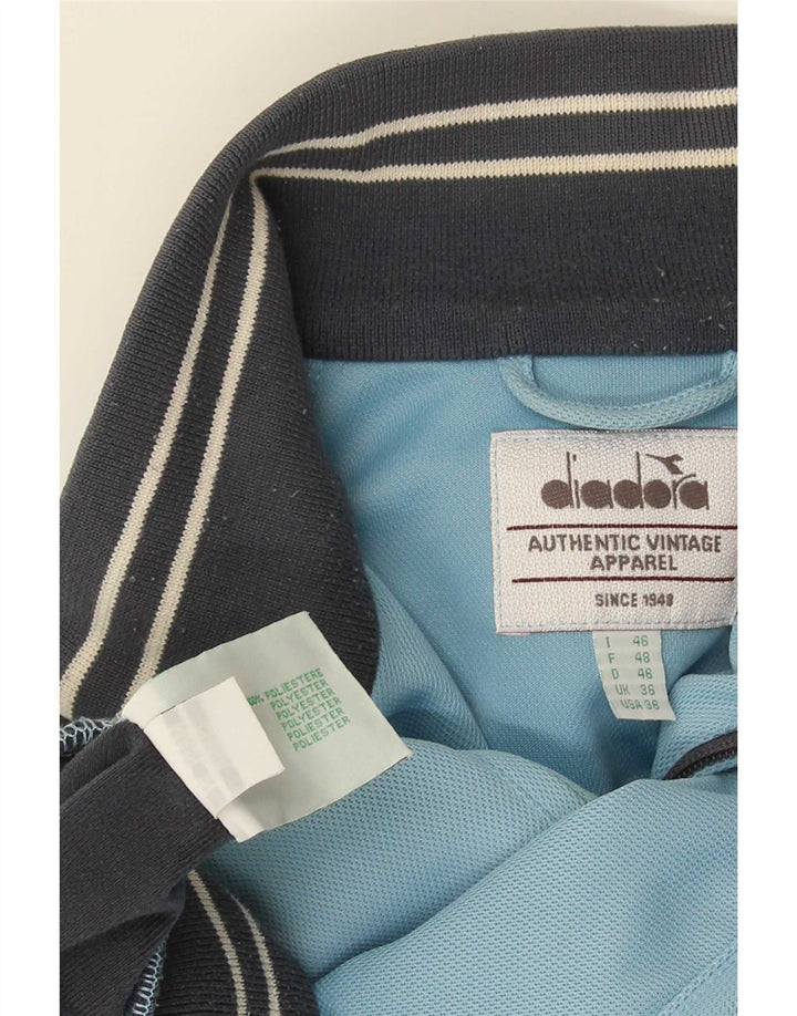 Diadora Chaqueta de chándal para hombre ES 36 Small Azul Colorblock Poliéster