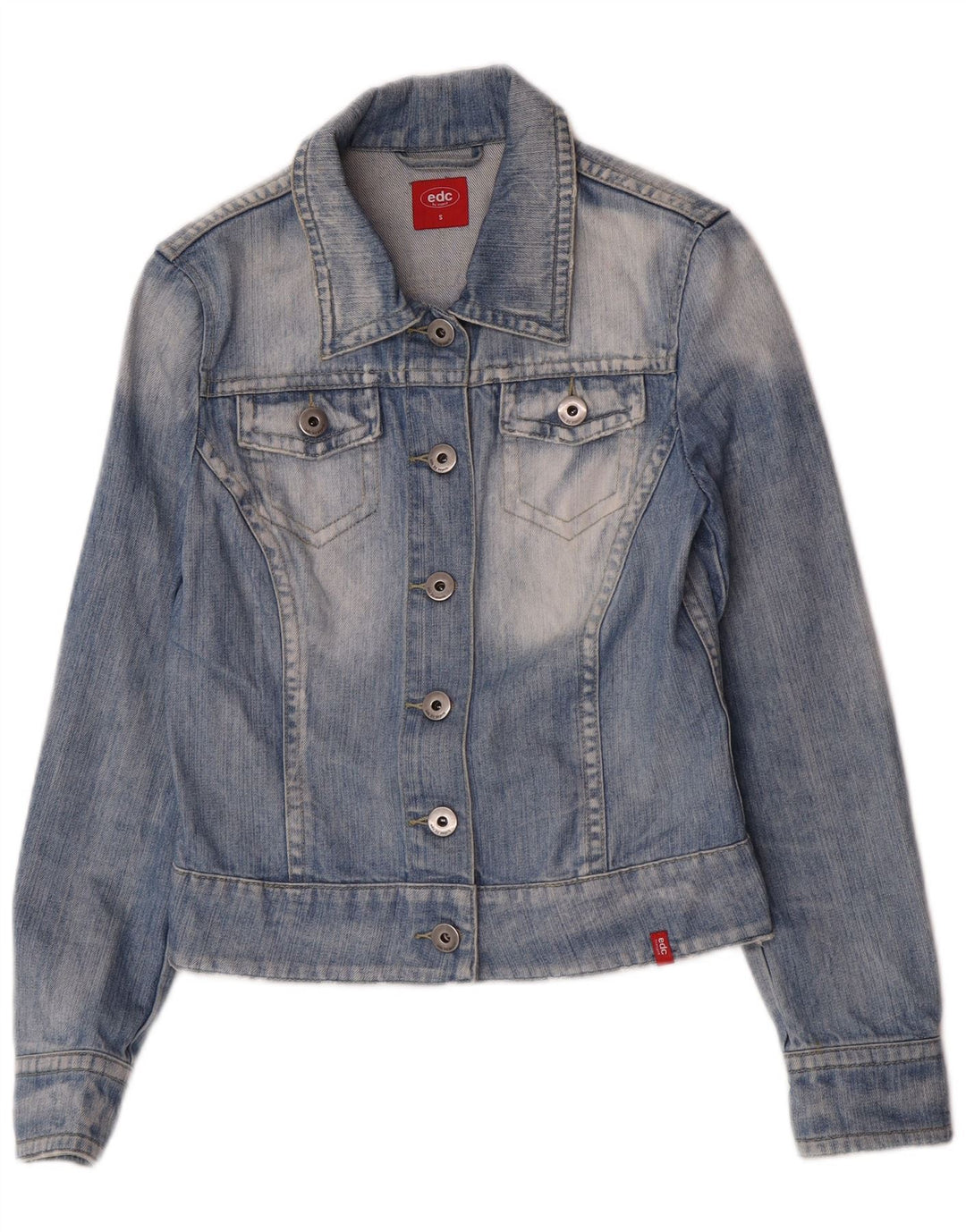 EDC Chaqueta vaquera corta para mujer UK 10 Small Blue Cotton