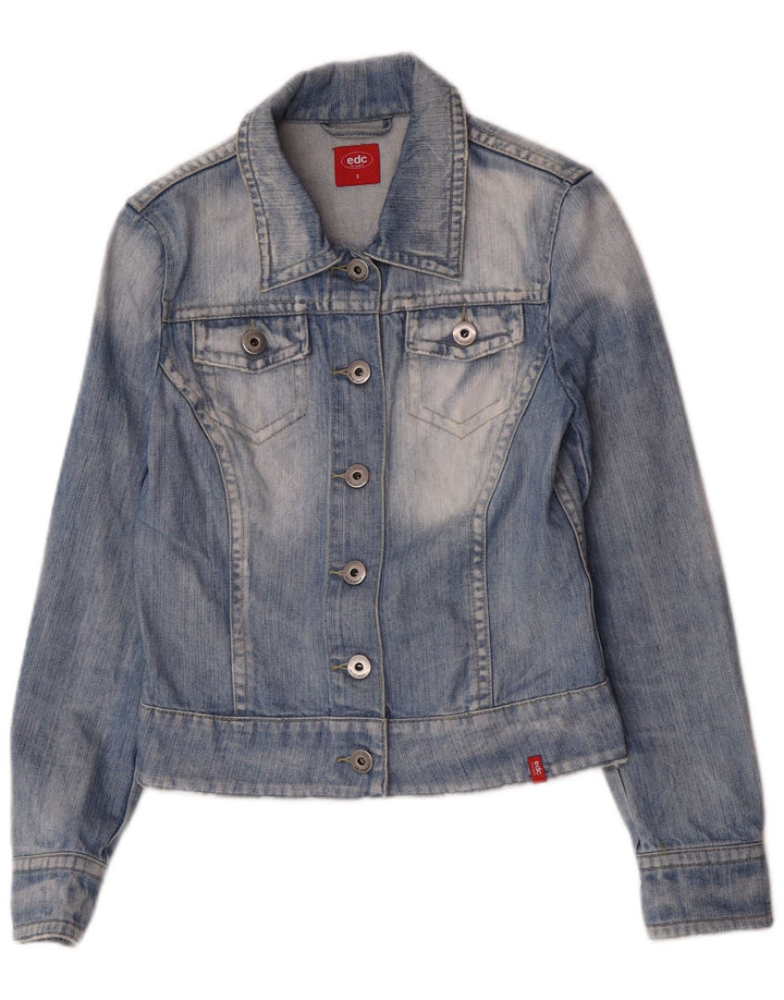 EDC Chaqueta vaquera corta para mujer UK 10 Small Blue Cotton