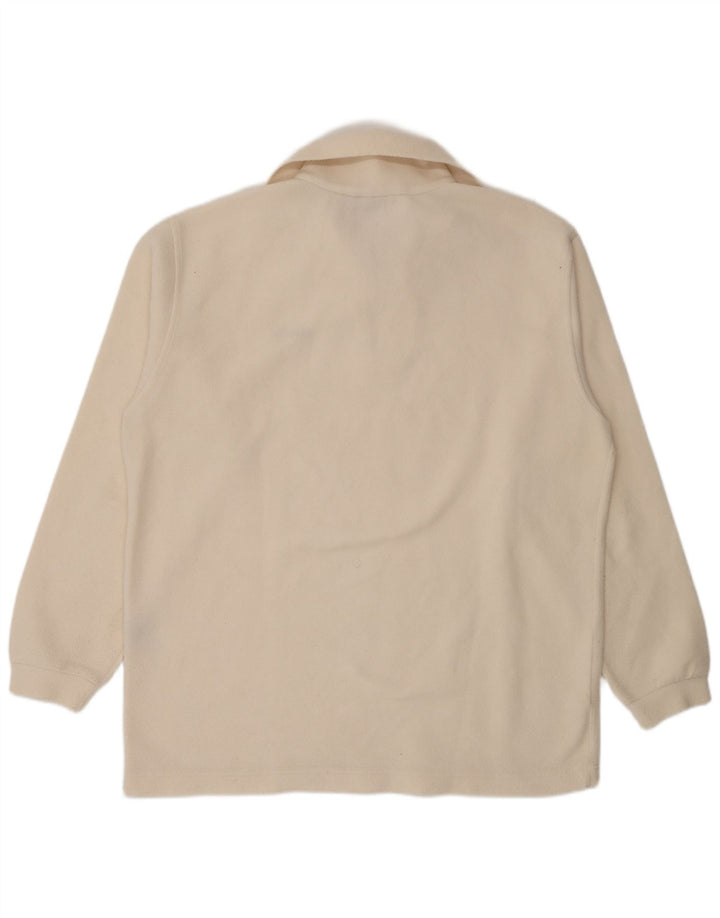 Ellesse Jersey de forro polar con cuello y cremallera para hombre 2XL Poliéster blanco roto