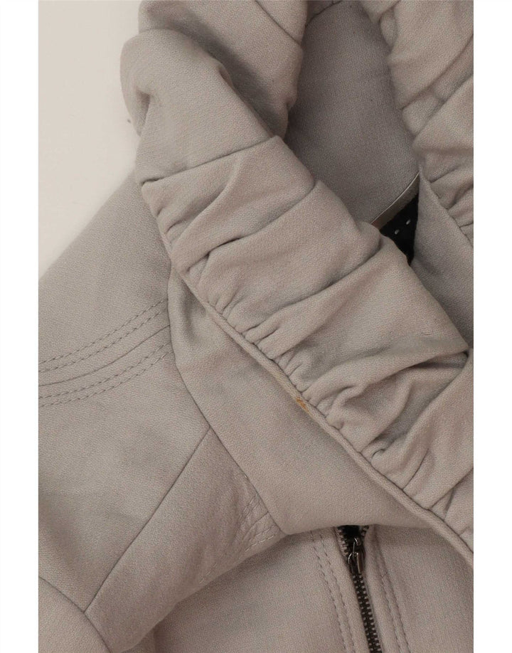 Zara Mujer Abrigo UK 44 Grande Lana Gris