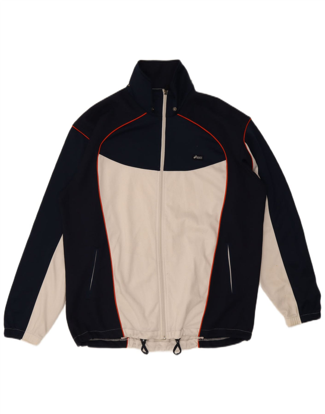 Asics Hombre Chándal Top Chaqueta Grande Azul Marino Colorblock Poliéster