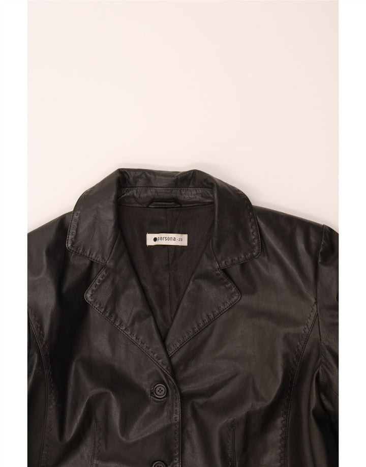 PERSONA Womens Leather Jacket Size 23 Medium Black Leather Vintage Persona and Second-Hand Persona from Messina Hembry 