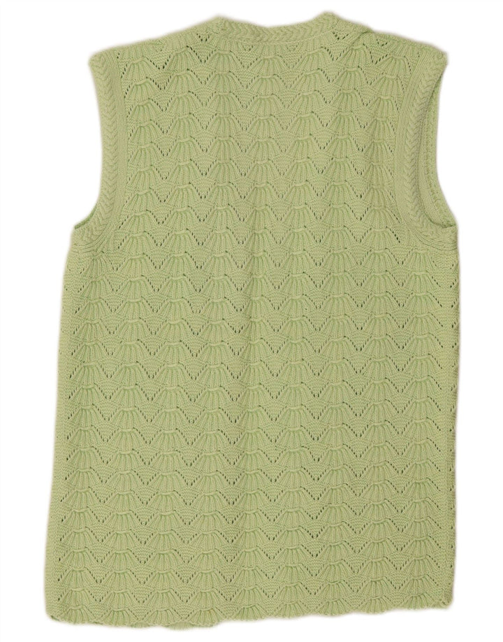 Vintage mujer abierto cardigan suéter Reino Unido 14 verde medio