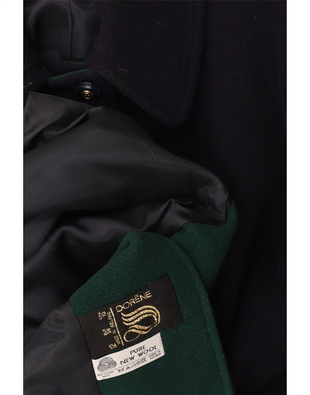 DORENE Abrigo para mujer Reino Unido 12 Lana azul marino medio