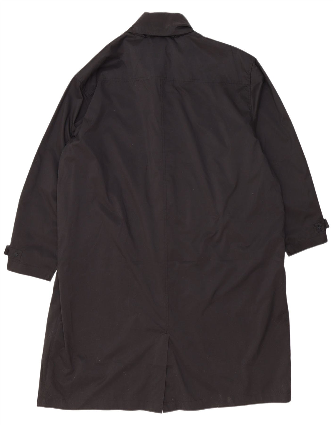Vintage mujer con capucha impermeable de gran tamaño Reino Unido 20 2XL poliéster negro