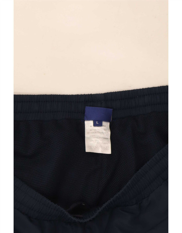 Asics Pantalón De Chándal Para Hombre Grande Azul Marino Colorblock Poliéster