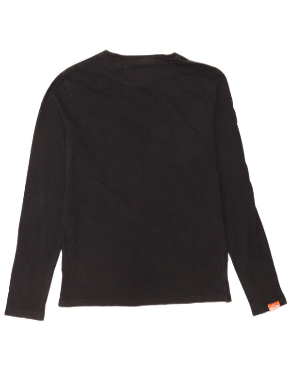Superdry Hombre Top Manga Larga Algodón Negro Mediano
