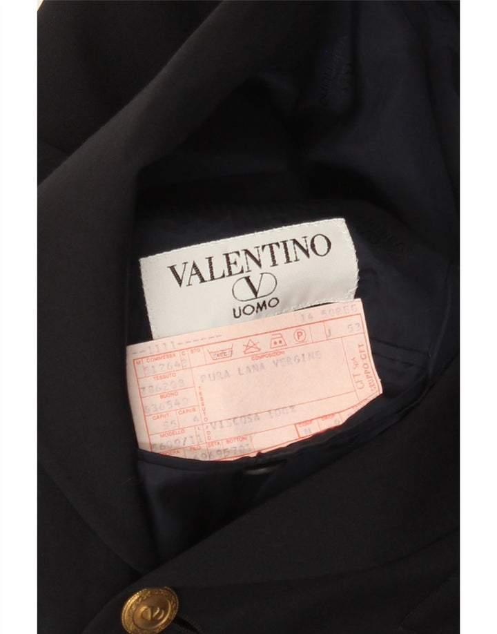Valentino Chaqueta tipo blazer de 3 botones para hombre IT 50 Large Lana azul marino
