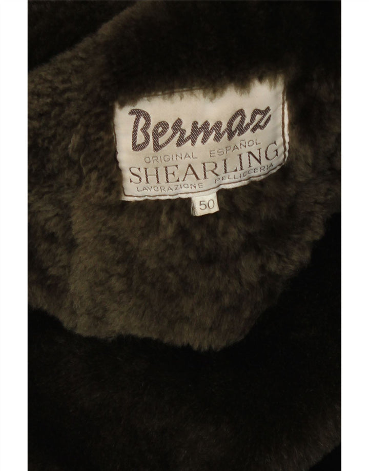 Vintage mujer shearling shearling abrigo IT 50 XL marrón shearling