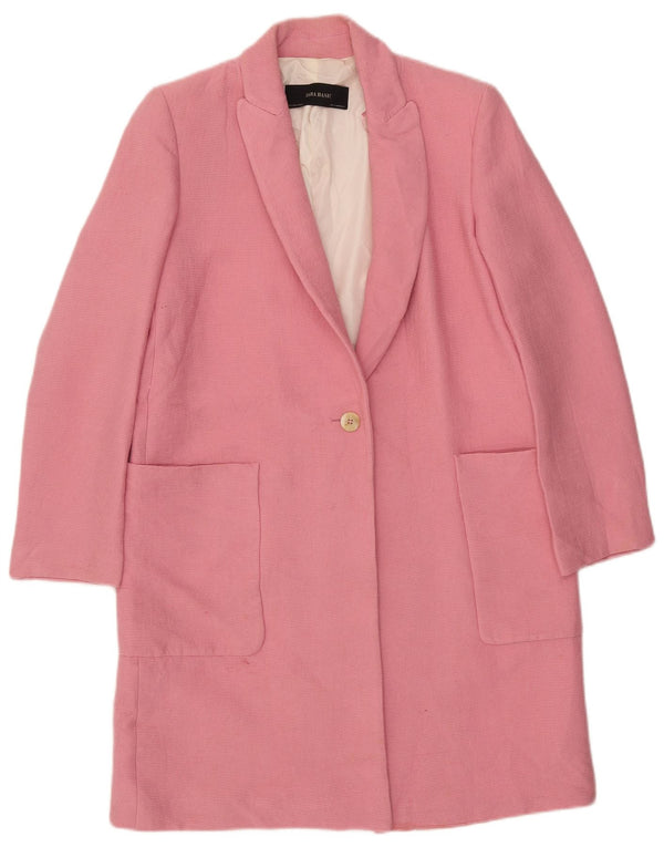 Zara Mujer Abrigo UK 10 Small Viscosa Rosa
