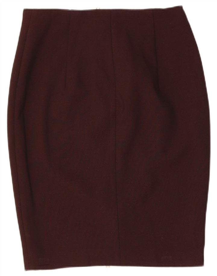 Falda Lápiz Zara Mujer Mediana W28 Viscosa Granate