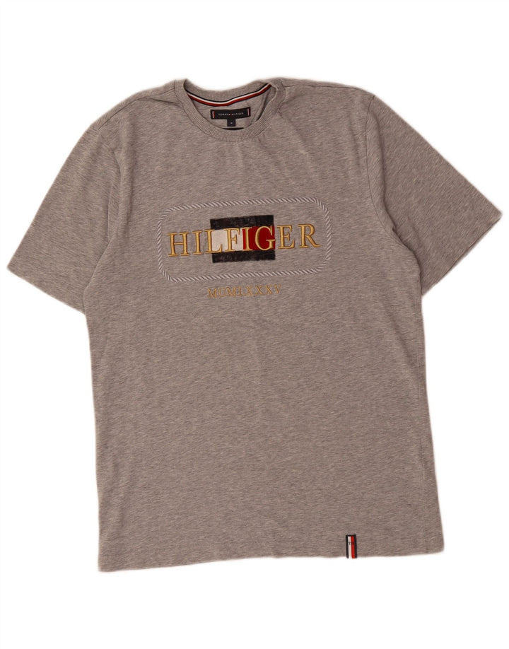 Tommy Hilfiger Camiseta gráfica para hombre Top Algodón gris medio