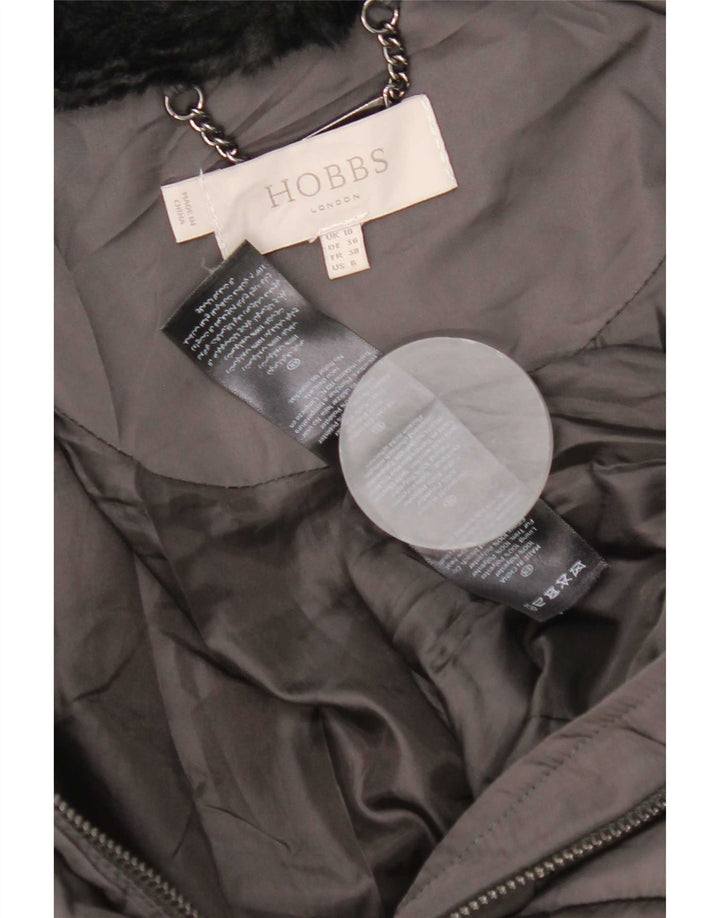 Hobbs Abrigo acolchado para mujer UK 10 Pequeño poliéster gris