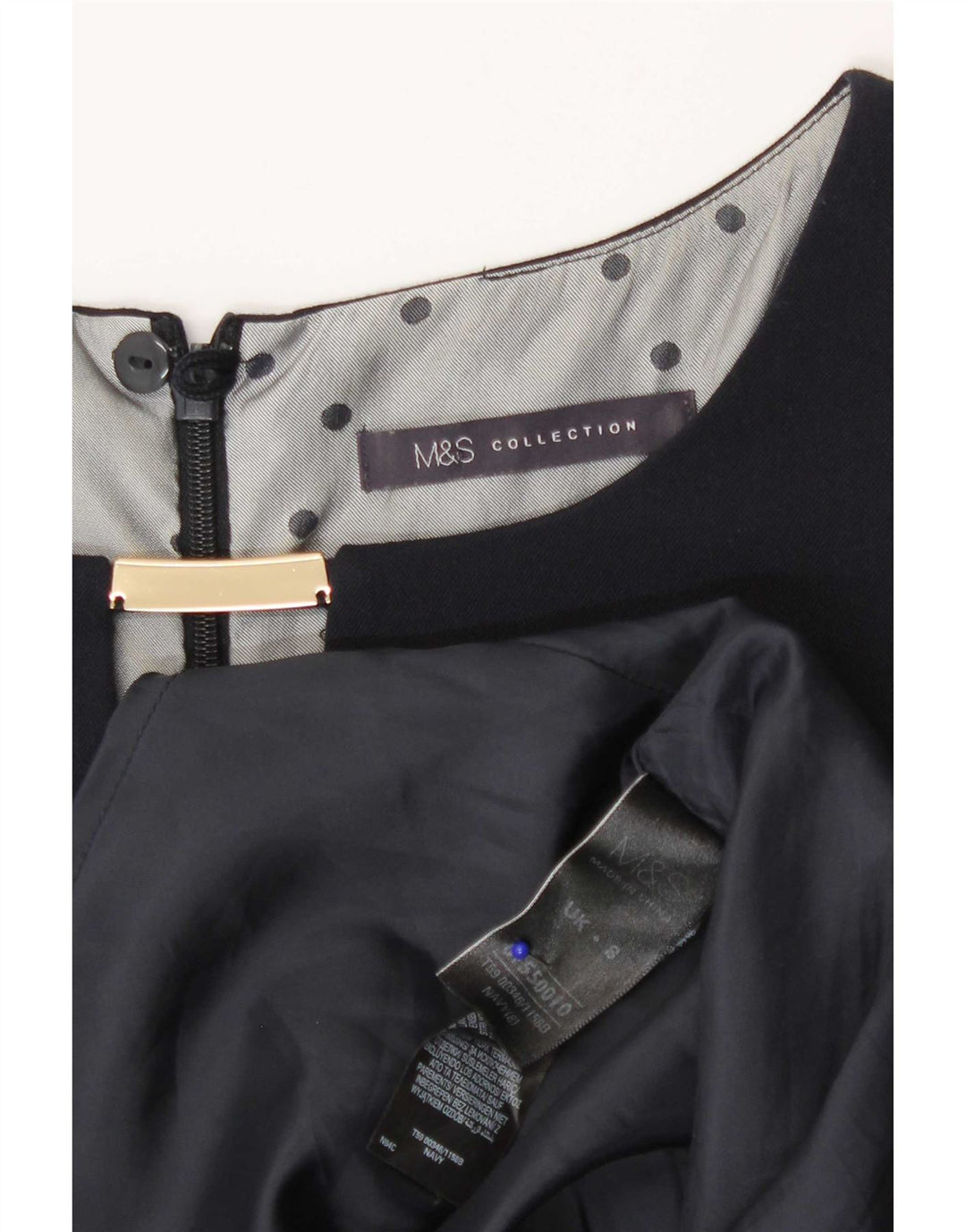 Marks & Spencer Vestido tubo para mujer UK 8 Small Poliéster azul marino