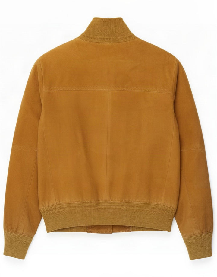 Chaqueta bomber de ante vintage para mujer IT 46 Large Brown
