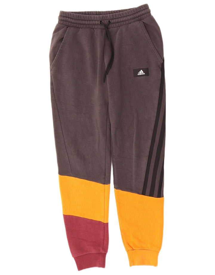Adidas Hombre Pantalones De Chándal Joggers Small Gris Colorblock Algodón