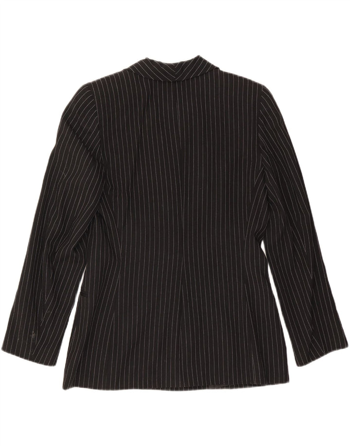 RENATO BALESTRA Chaqueta tipo blazer de 3 botones para mujer IT 46 Grande a rayas negras