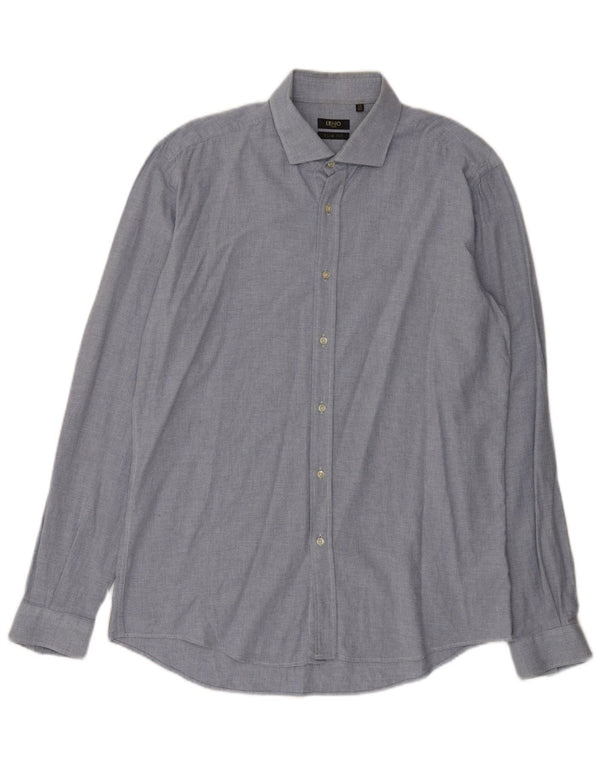 Camisa Liu Jo Slim Fit para hombre Talla 43 17 XL Algodón azul