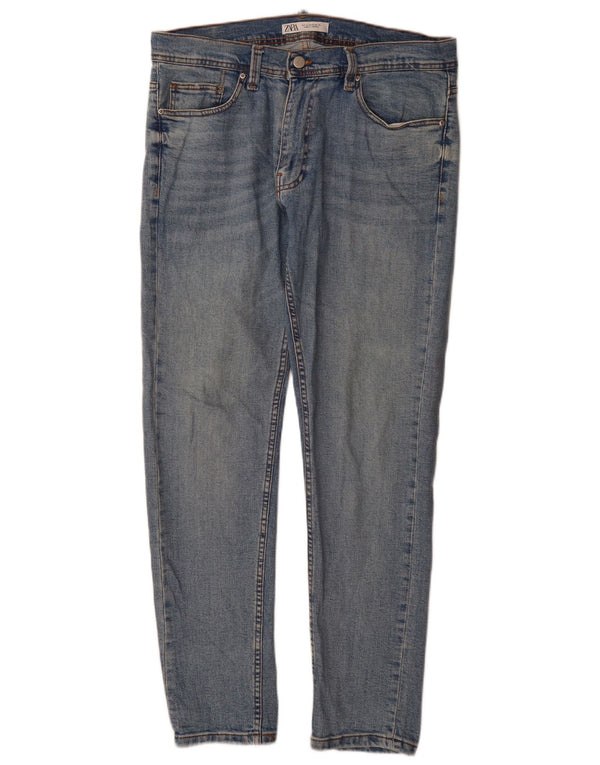 Zara Mens Slim Jeans EU 44 Grande W34 L32 Algodón Azul