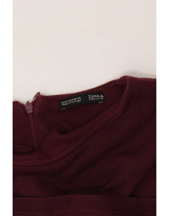 Zara Vestido tipo jersey para mujer Reino Unido 42 Granate mediano