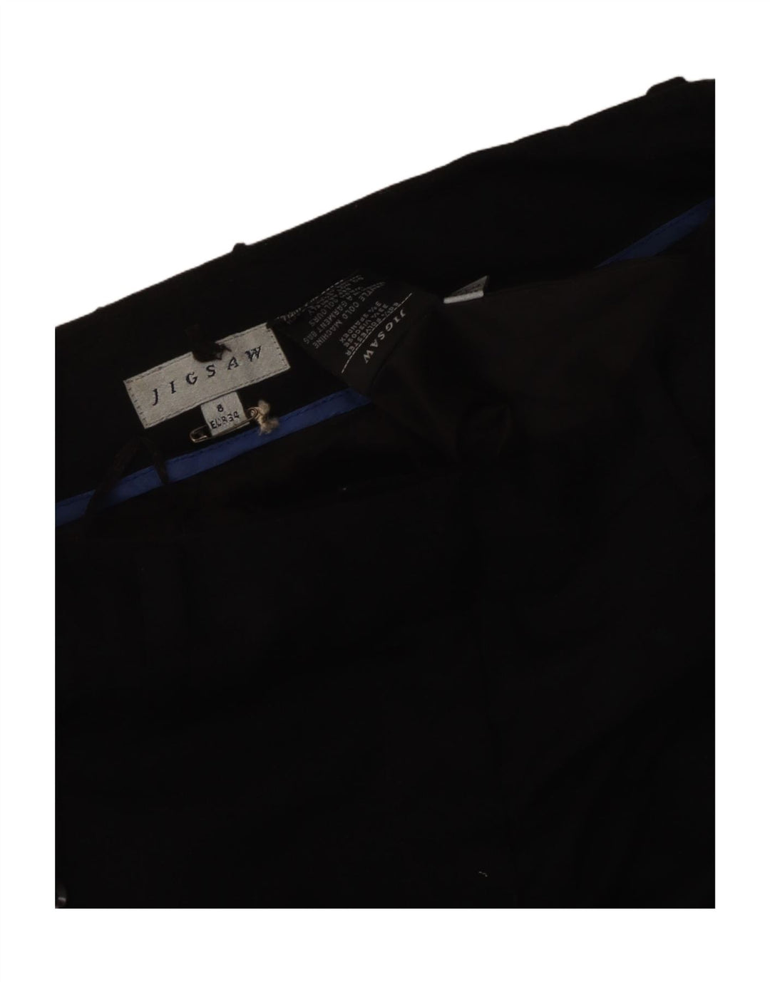Pantalones chinos con corte de bota para mujer Jigsaw UK 8 Small W30 L31 Poliéster negro