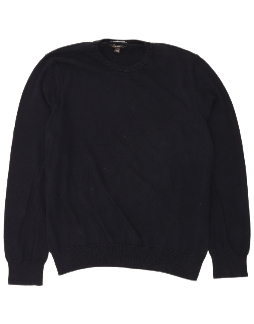 MARKS & SPENCER Jersey de cuello redondo para hombre XL Azul marino Algodón