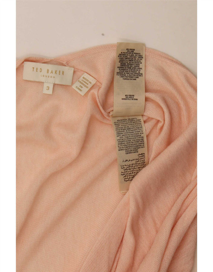 Ted Baker - Cárdigan largo de gran tamaño para mujer, talla 3, color rosa mediano