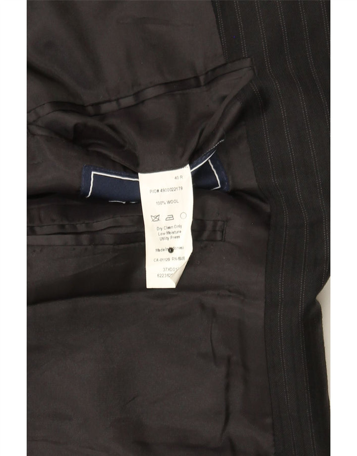 CHAPS Mens 2 Button Blazer Jacket UK 40 Large Black Pinstripe Wool Vintage Chaps and Second-Hand Chaps from Messina Hembry 