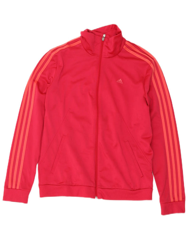 Adidas Mujer Chándal Top Chaqueta UK 12/14 Medio Rosa Poliéster Deportes