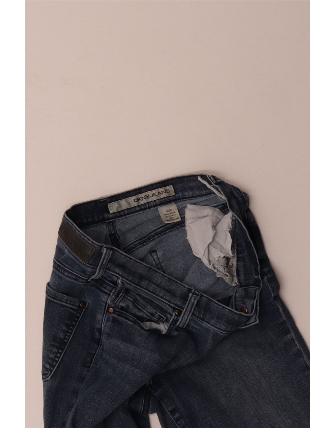DKNY Vaqueros ajustados para mujer US 6 mediano W30 L30 algodón azul