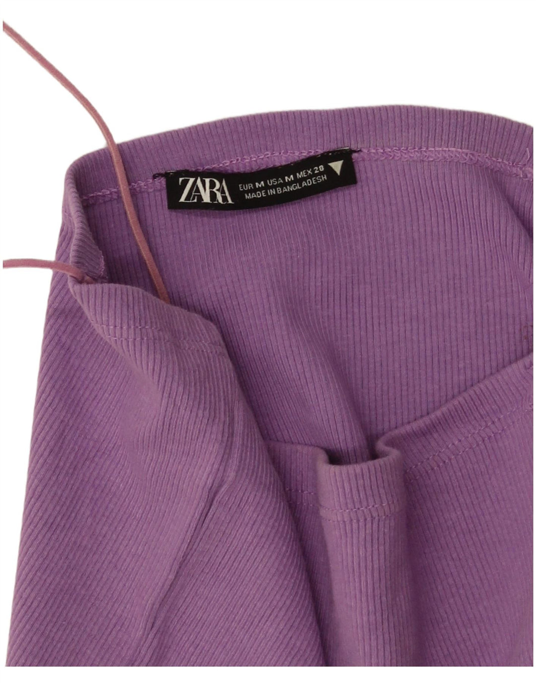 Zara Mujer Crop Cami Top UK 42 Medio Púrpura