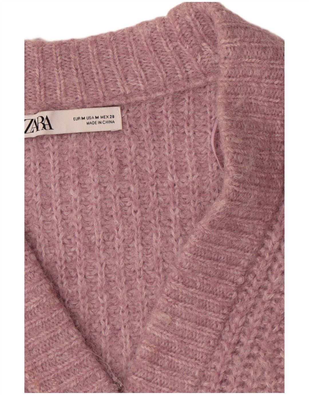 Zara Mujer Suéter Cárdigan Extragrande UK 44 Poliéster Rosa Medio