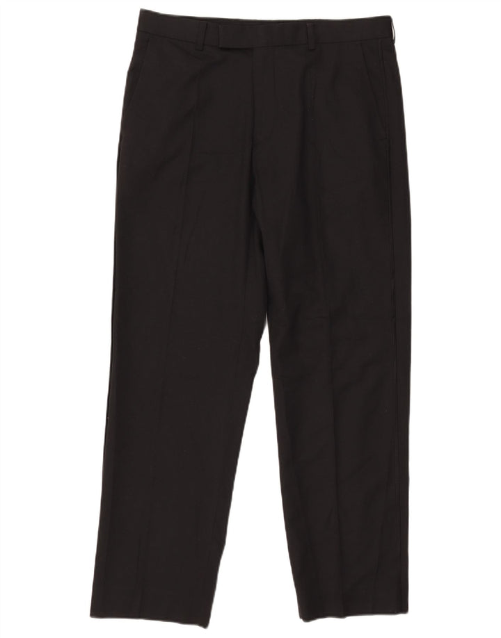 Marks & Spencer Pantalones de traje rectos autógrafos para hombre W32 L29 Negro