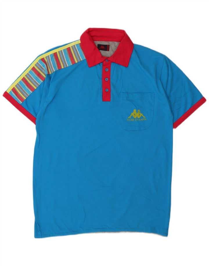 Polo Kappa Hombre De Algodón A Rayas Azul Medio
