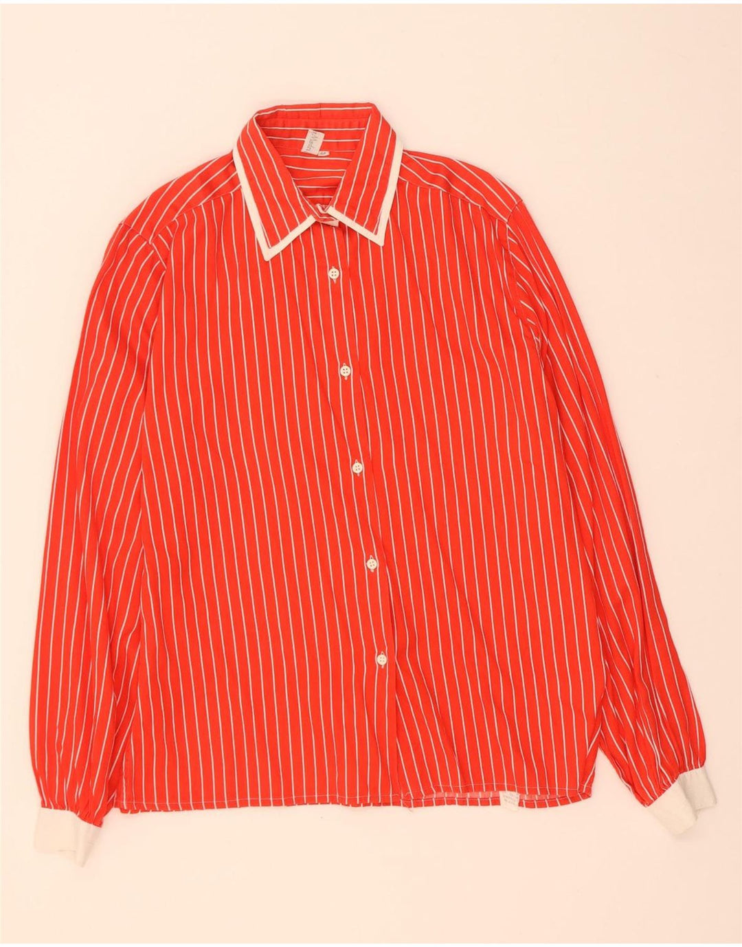 Camisa vintage para mujer IT 44 Algodón a rayas rojas medianas