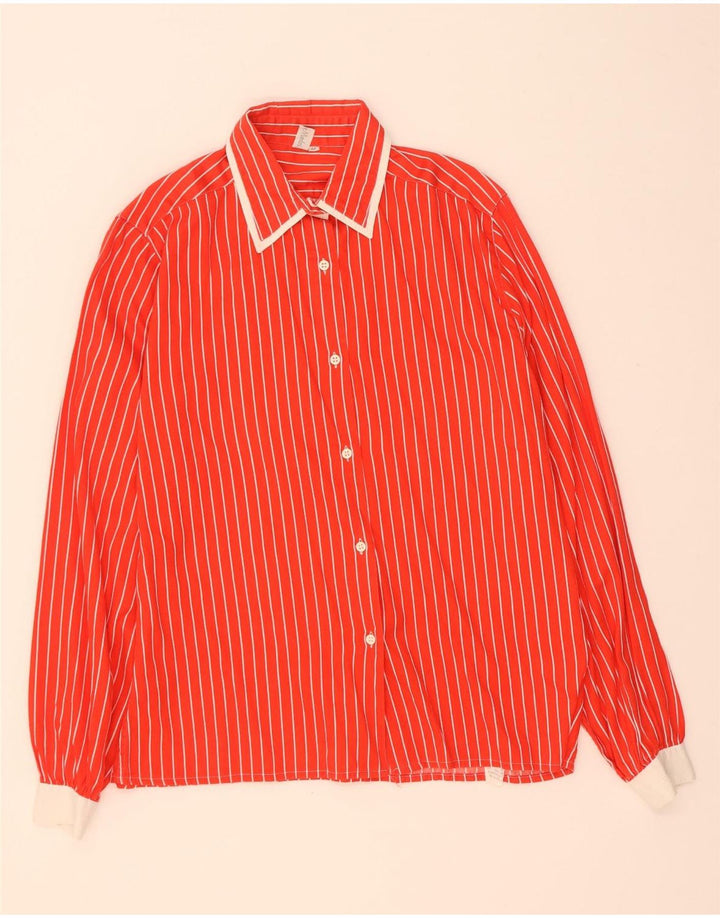 Camisa vintage para mujer IT 44 Algodón a rayas rojas medianas